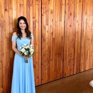 Azazie Kaitlynn sky blue size 0